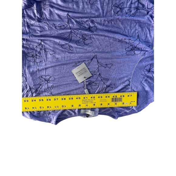 NWT Cupio Women’s Large Pretty Floral Violet Blouse Spring Summer Asymmetrical - Picture 14 of 16